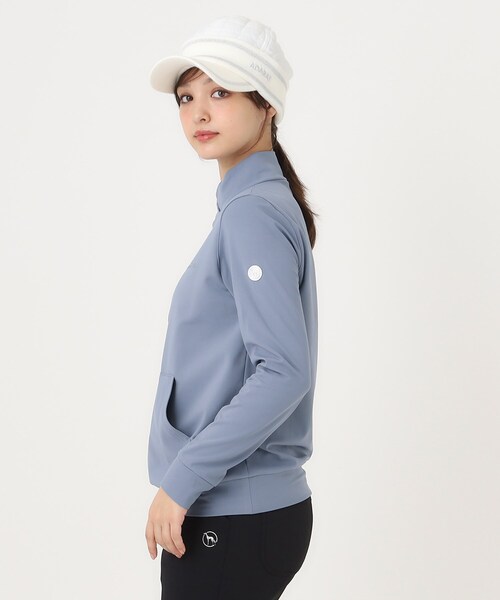 adabat(アダバット)の「ダンボールスタンドネックプルオーバー(Tシャツ/カットソー・レディース・サックスブルー/ネイビー・40/38/42)」の7枚目の写真