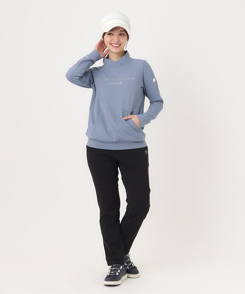 adabat(アダバット)の「ダンボールスタンドネックプルオーバー(Tシャツ/カットソー・レディース・サックスブルー/ネイビー・40/38/42)」の8枚目の写真