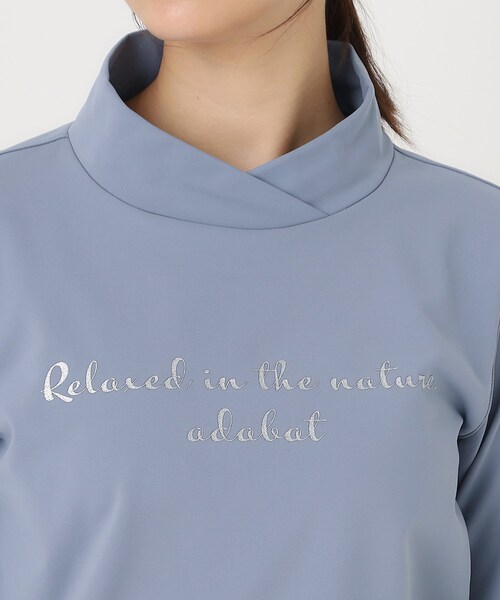 adabat(アダバット)の「ダンボールスタンドネックプルオーバー(Tシャツ/カットソー・レディース・サックスブルー/ネイビー・40/38/42)」の14枚目の写真