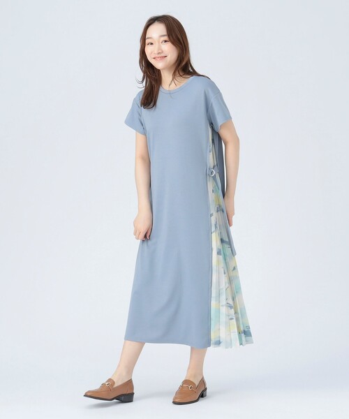 BEAMS HEART(ビームスハート)の「サイドプリーツ コンビ ワンピース(ワンピース・レディース・ブラック系その他3/チャコールグレー/ブラック・FREE)」の20枚目の写真