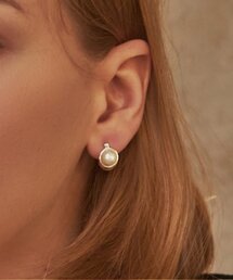 シルバー925ボタンパールイヤリング