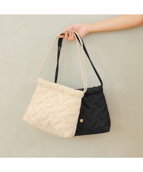 バイアスロゴ刺繍 ミニトート（トートバッグ）｜MARY QUANT（マリー