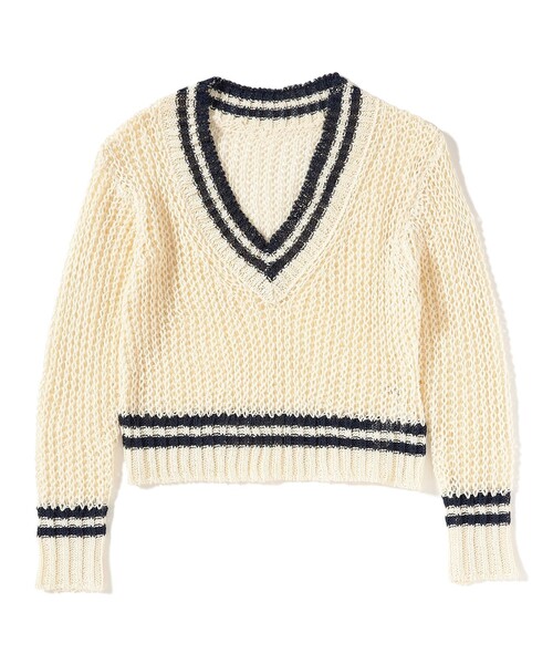 BEAMS BOY(ビームスボーイ)の「Vネック ライン プルオーバー(ニット/セーター・レディース・ホワイト系その他7/グレー・ONE SIZE)」の11枚目の写真