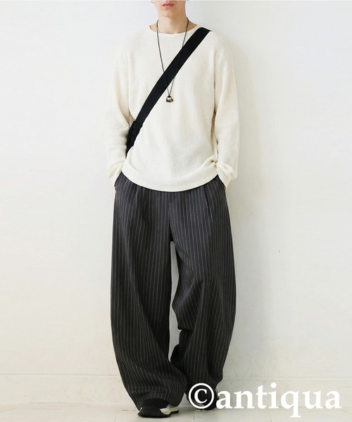 antiqua(アンティカ)の「ストライプ柄 ワイド パンツ(その他パンツ・レディース・ダークグレー/ネイビー・LARGE/MEDIUM)」の20枚目の写真