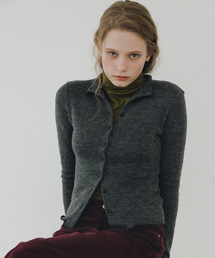 AARAN（アラン）の「Button Knit Top_Charcoal（Tシャツ/カットソー）」