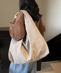 【大容量】【A4サイズ収納可】サイドジップ ビッグギョウザトートバッグ