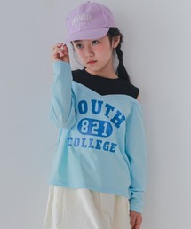 jeans-b 2nd（ジーンズベーセカンド）の「Jeans-b 2nd/ジーンズベーセカンド 肩あきレイヤード風ロングＴシャツ（Tシャツ/カットソー）」