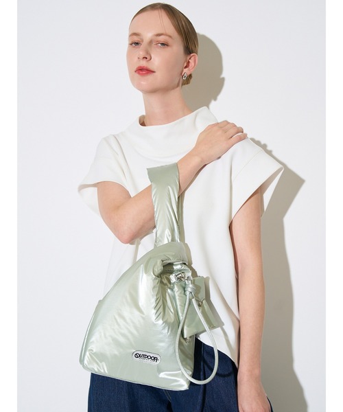 OUTDOOR PRODUCTS（アウトドアプロダクツ）の「【OUTDOOR PRODUCTS×ELLENDEEK別注】パディングマルシェバッグ（ハンドバッグ・レディース・ミント/シルバー・FREE）」の8枚目の写真
