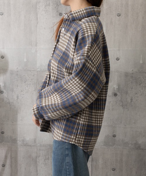 Miniministore(ミニミニストア)の「裏起毛チェックシャツジャケット ゆったり(シャツ/ブラウス・レディース・ブラウン/ベージュ/ブルー・FREE)」の21枚目の写真