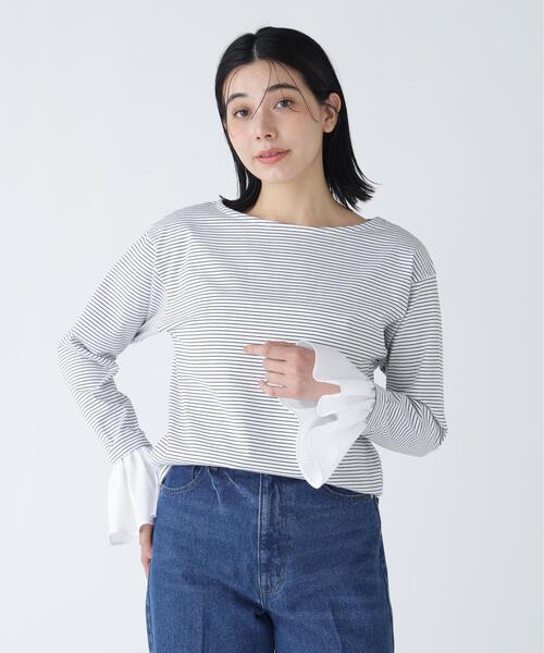 NAVYNAVY(ネイビーネイビー)の「【好きを着て気分が上がる】ベルスリーブの袖が取り外せるロンT(Tシャツ/カットソー・レディース・オフホワイト/ホワイト系その他/ネイビー・FREE)」の3枚目の写真
