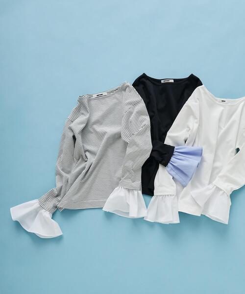 NAVYNAVY(ネイビーネイビー)の「【好きを着て気分が上がる】ベルスリーブの袖が取り外せるロンT(Tシャツ/カットソー・レディース・オフホワイト/ホワイト系その他/ネイビー・FREE)」の8枚目の写真