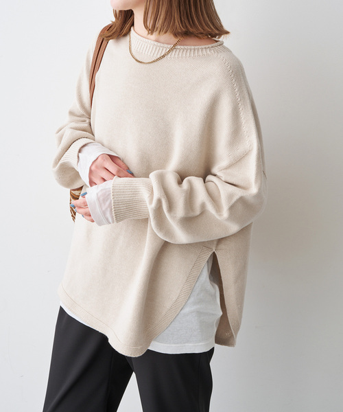 spick＆spanタグ付新品バルキーヤーンルーズボートネックニット バルキーヤーンルーズボートネックニット（ニット/セーター）｜Spick