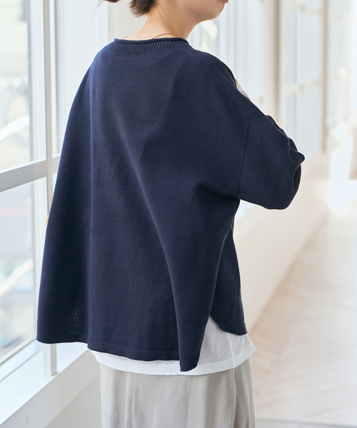 バルキーヤーンルーズボートネックニット（ニット/セーター）｜Spick