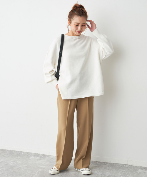 Spick & Span（スピックアンドスパン）の「バルキーヤーンルーズボートネックニット（ニット/セーター・レディース・ホワイト/ベージュ系その他/ネイビー/イエロー/ピンク系その他・FREE）」の6枚目の写真