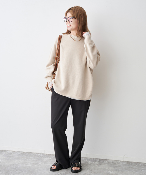 Spick & Span（スピックアンドスパン）の「バルキーヤーンルーズボートネックニット（ニット/セーター・レディース・ホワイト/ベージュ系その他/ネイビー/イエロー/ピンク系その他・FREE）」の7枚目の写真