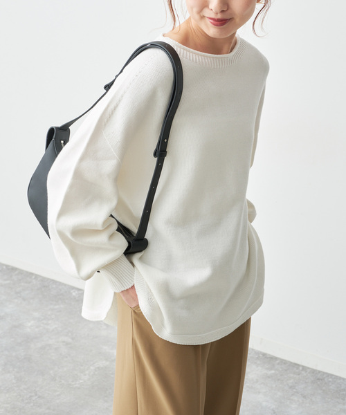 スピックアンドスパン　バルキーヤーン バルキーヤーンルーズボートネックニット（ニット/セーター）｜Spick