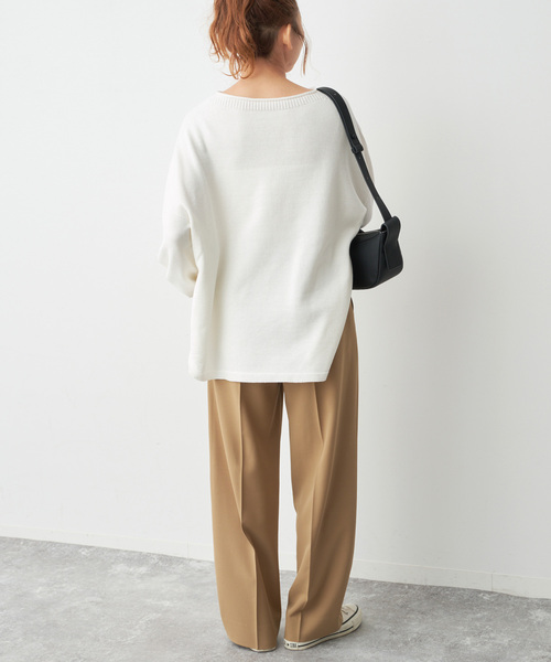 バルキーヤーンルーズボートネックニット（ニット/セーター）｜Spick