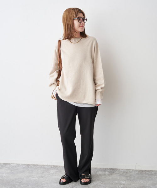 バルキーヤーンルーズボートネックニット(ニット/セーター)|Spick バルキーヤーンルーズボートネックニット(ニット/セーター)|Spick