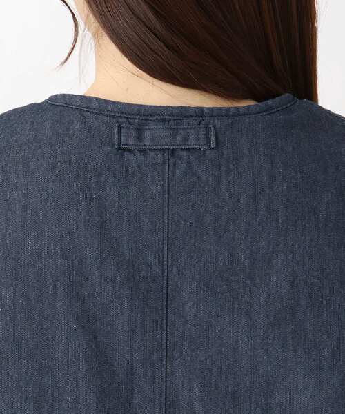 one'sterrace(ワンズテラス)の「デニム&ツイル 裏ボア リバーシブルベスト(ベスト・レディース・ベージュ系8/ネイビー系5・02)」の7枚目の写真