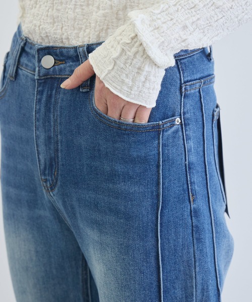 Paradise Picnic(パラダイスピクニック)の「TRANOI. ストレッチフレアデニム(デニムパンツ・レディース・ブラック/ブルー・LARGE/MEDIUM)」の5枚目の写真