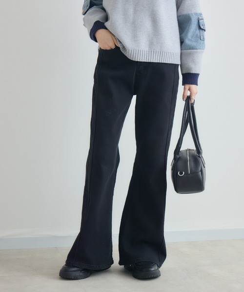 Paradise Picnic(パラダイスピクニック)の「TRANOI. ストレッチフレアデニム(デニムパンツ・レディース・ブラック/ブルー・LARGE/MEDIUM)」の14枚目の写真