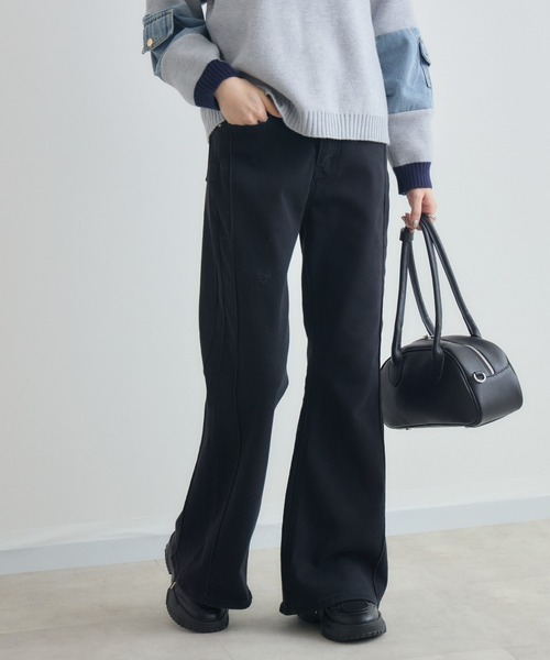 Paradise Picnic(パラダイスピクニック)の「TRANOI. ストレッチフレアデニム(デニムパンツ・レディース・ブラック/ブルー・LARGE/MEDIUM)」の15枚目の写真
