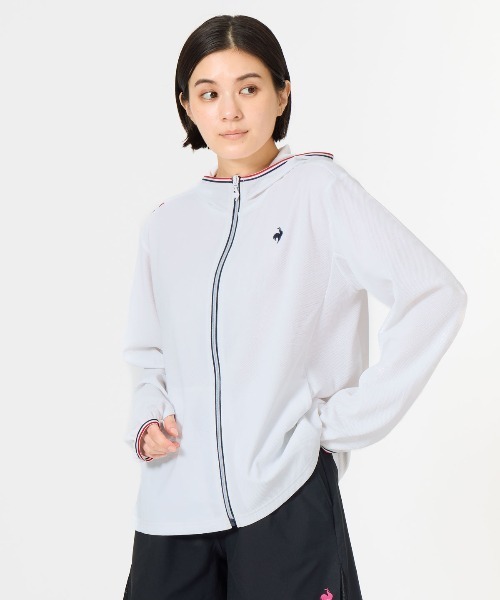 le coq sportif（ルコックスポルティフ）の「ヘランカUVカットシャツパーカー(遮熱)（パーカー・レディース・エメラルド/ホワイト/ネイビー・S/L/M/XL）」の2枚目の写真