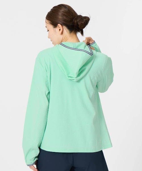 le coq sportif（ルコックスポルティフ）の「ヘランカUVカットシャツパーカー(遮熱)（パーカー・レディース・エメラルド/ホワイト/ネイビー・S/L/M/XL）」の16枚目の写真