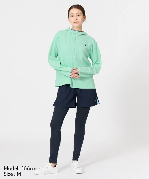 le coq sportif（ルコックスポルティフ）の「ヘランカUVカットシャツパーカー(遮熱)（パーカー・レディース・エメラルド/ホワイト/ネイビー・S/L/M/XL）」の18枚目の写真