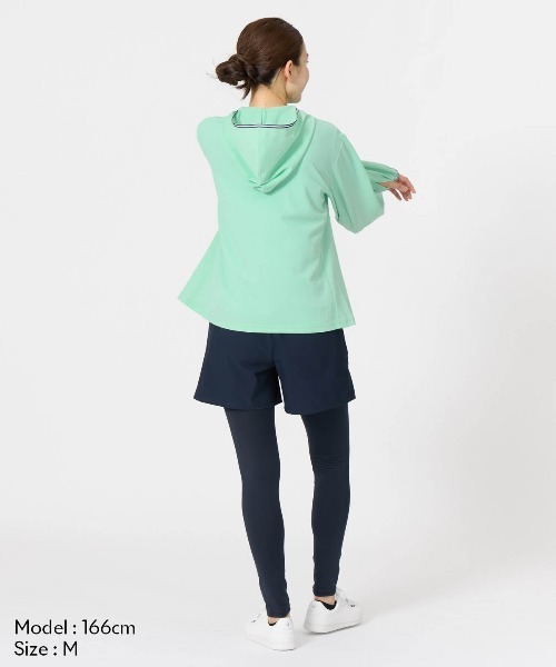 le coq sportif（ルコックスポルティフ）の「ヘランカUVカットシャツパーカー(遮熱)（パーカー・レディース・エメラルド/ホワイト/ネイビー・S/L/M/XL）」の19枚目の写真