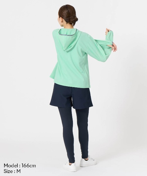 le coq sportif（ルコックスポルティフ）の「ヘランカUVカットシャツパーカー(遮熱)（パーカー・レディース・エメラルド/ホワイト/ネイビー・S/L/M/XL）」の20枚目の写真