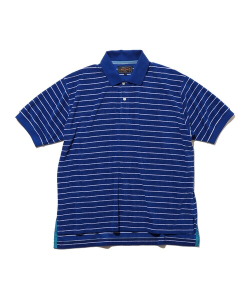 BEAMS PLUS(ビームスプラス)の「Pile Polo Stripe(ポロシャツ・メンズ・ブルー/ホワイト/イエロー・X-LARGE/LARGE/MEDIUM/SMALL)」の3枚目の写真