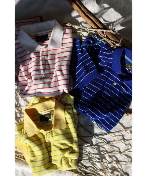 BEAMS PLUS(ビームスプラス)の「Pile Polo Stripe(ポロシャツ・メンズ・ブルー/ホワイト/イエロー・X-LARGE/LARGE/MEDIUM/SMALL)」の18枚目の写真
