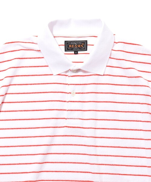 BEAMS PLUS(ビームスプラス)の「Pile Polo Stripe(ポロシャツ・メンズ・ブルー/ホワイト/イエロー・X-LARGE/LARGE/MEDIUM/SMALL)」の21枚目の写真