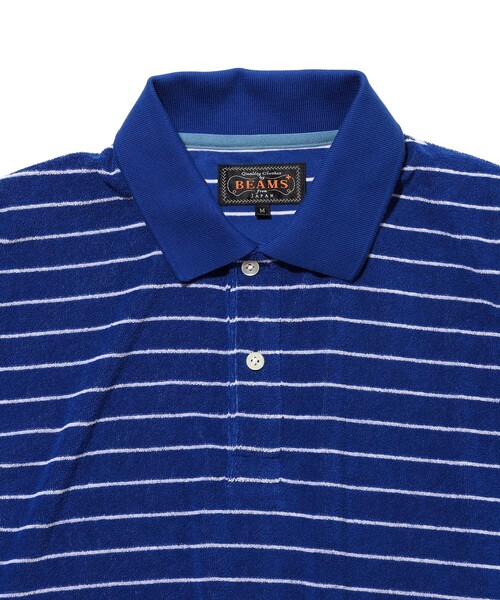 BEAMS PLUS(ビームスプラス)の「Pile Polo Stripe(ポロシャツ・メンズ・ブルー/ホワイト/イエロー・X-LARGE/LARGE/MEDIUM/SMALL)」の8枚目の写真