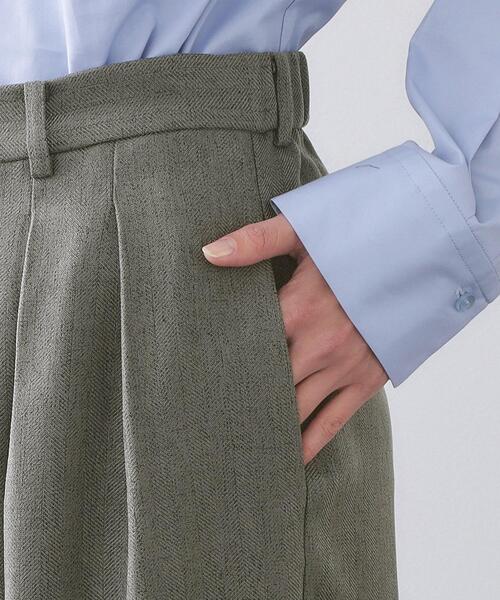 OPAQUE.CLIP(オペークドットクリップ)の「ヘリンボーンタックワイドパンツ【洗濯機OK】(その他パンツ・レディース・ベージュ系その他6/チャコール・42/40/38)」の15枚目の写真