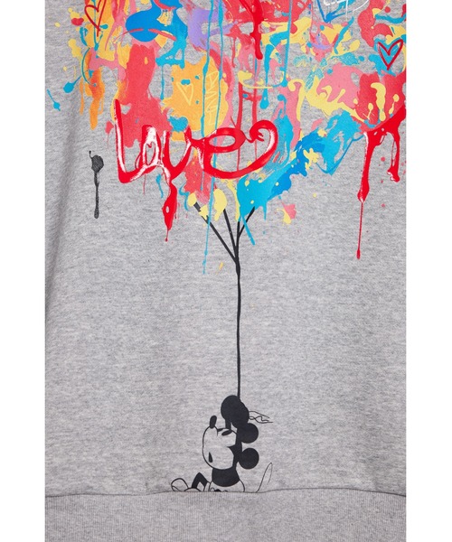 Desigual（デシグアル）の「ディズニーキャラクター　グレーフード付きスウェットシャツ（スウェット・レディース・ブラック・S/M/L）」の4枚目の写真