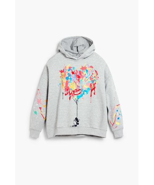 Desigual（デシグアル）の「ディズニーキャラクター　グレーフード付きスウェットシャツ（スウェット・レディース・ブラック・S/M/L）」の2枚目の写真