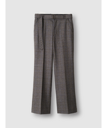 POKER FACE（ポーカーフェイス）の「BELTED STRAIGHT FLARE TROUSERS BLUE CHECK (MARZOTTO)（スラックス）」