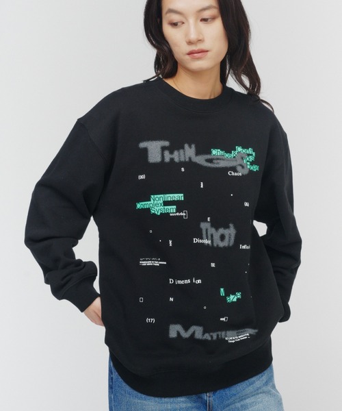 THINGS THAT MATTER（シングス ザット マター）の「CHAOS PRINT SWEAT / カオス プリント スウェット（スウェット・レディース・クリーム/ブラック/ライトグレー・1/2）」の2枚目の写真