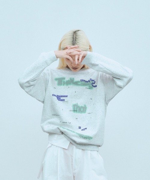 THINGS THAT MATTER（シングス ザット マター）の「CHAOS PRINT SWEAT / カオス プリント スウェット（スウェット・レディース・クリーム/ブラック/ライトグレー・1/2）」の15枚目の写真