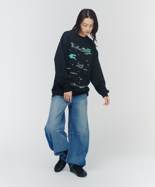 THINGS THAT MATTER(シングス ザット マター)の「CHAOS PRINT SWEAT / カオス プリント スウェット/ トレーナー 裏起毛(スウェット・レディース・クリーム/ブラック/ライトグレー・1/2)」の22枚目の写真