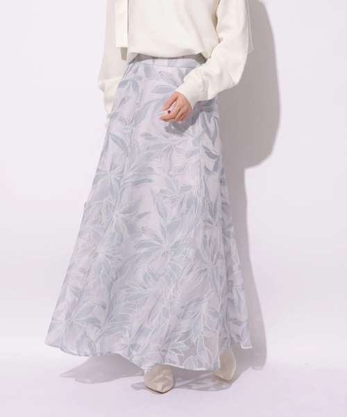 Mystrada（マイストラーダ）の「リネアリリーオパールスカート（スカート・レディース・ライトブルー/グレイッシュベージュ・38/36/34）」の2枚目の写真