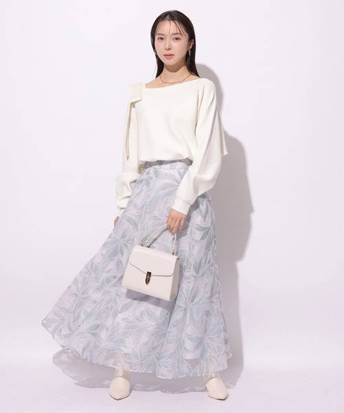 Mystrada（マイストラーダ）の「リネアリリーオパールスカート（スカート・レディース・ライトブルー/グレイッシュベージュ・38/36/34）」の5枚目の写真