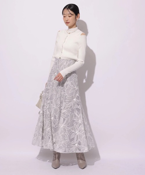 Mystrada（マイストラーダ）の「リネアリリーオパールスカート（スカート・レディース・ライトブルー/グレイッシュベージュ・38/36/34）」の13枚目の写真