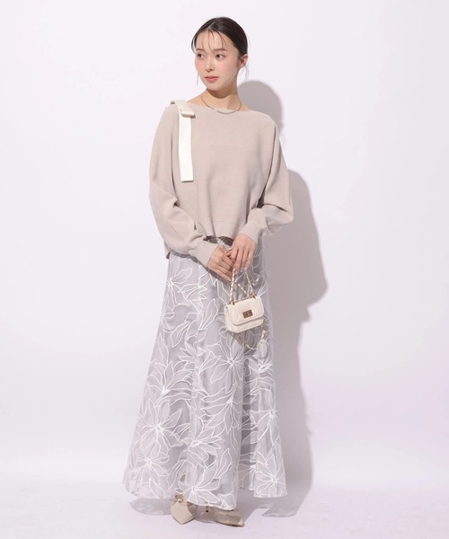 Mystrada（マイストラーダ）の「リネアリリーオパールスカート（スカート・レディース・ライトブルー/グレイッシュベージュ・38/36/34）」の15枚目の写真