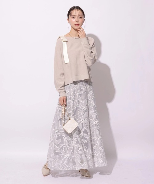 Mystrada（マイストラーダ）の「リネアリリーオパールスカート（スカート・レディース・ライトブルー/グレイッシュベージュ・38/36/34）」の17枚目の写真