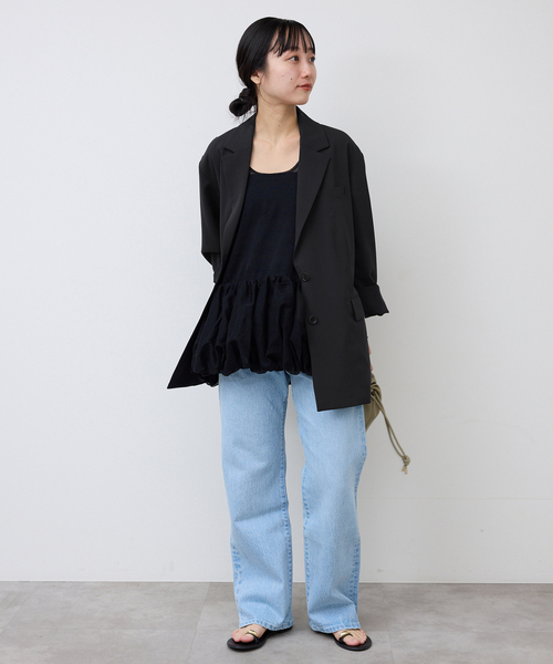 SLOBE IENA（スローブイエナ）の「シングルオーバージャケット（その他アウター・レディース・ブラック/ベージュ・FREE）」の4枚目の写真