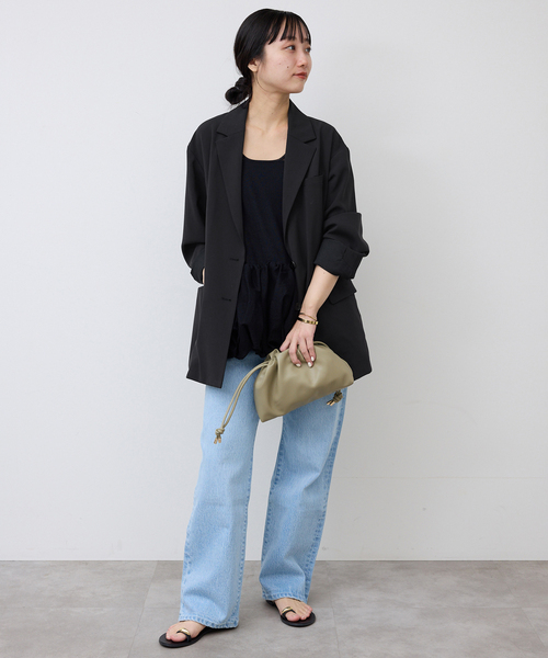 SLOBE IENA（スローブイエナ）の「シングルオーバージャケット（その他アウター・レディース・ブラック/ベージュ・FREE）」の5枚目の写真