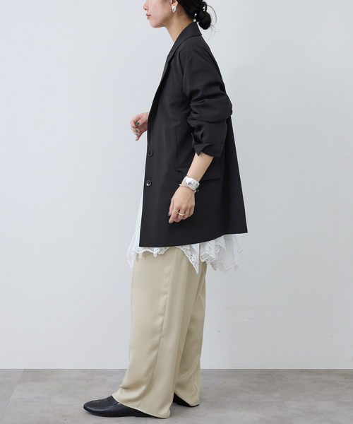 SLOBE IENA（スローブイエナ）の「シングルオーバージャケット（その他アウター・レディース・ブラック/ベージュ・FREE）」の8枚目の写真